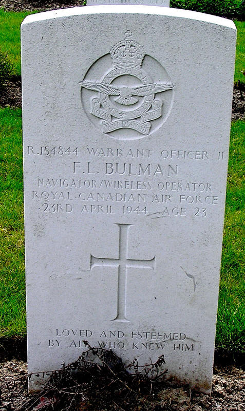 F/Sgt Fredrick Lloyd Bulman<br/><br /><br />died April 23rd, 1944